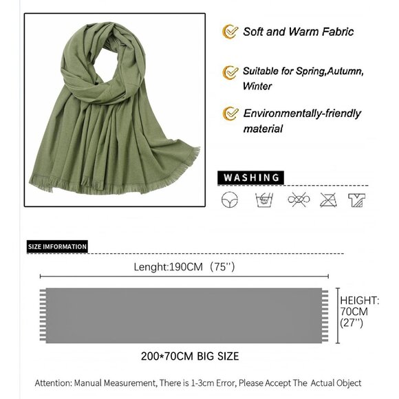 🆕 Women Green Wedding Evening Dress Pashmina Shawl Winter Foulard Femme Wraps - Picture 6 of 7